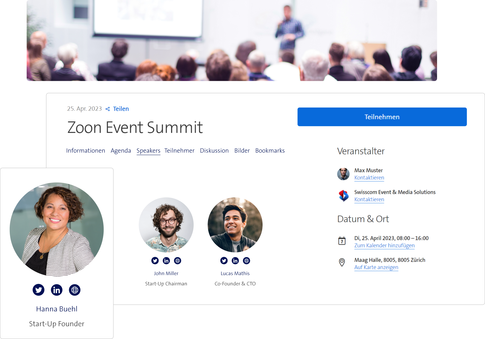 screenshot of Zoon Event Management Software